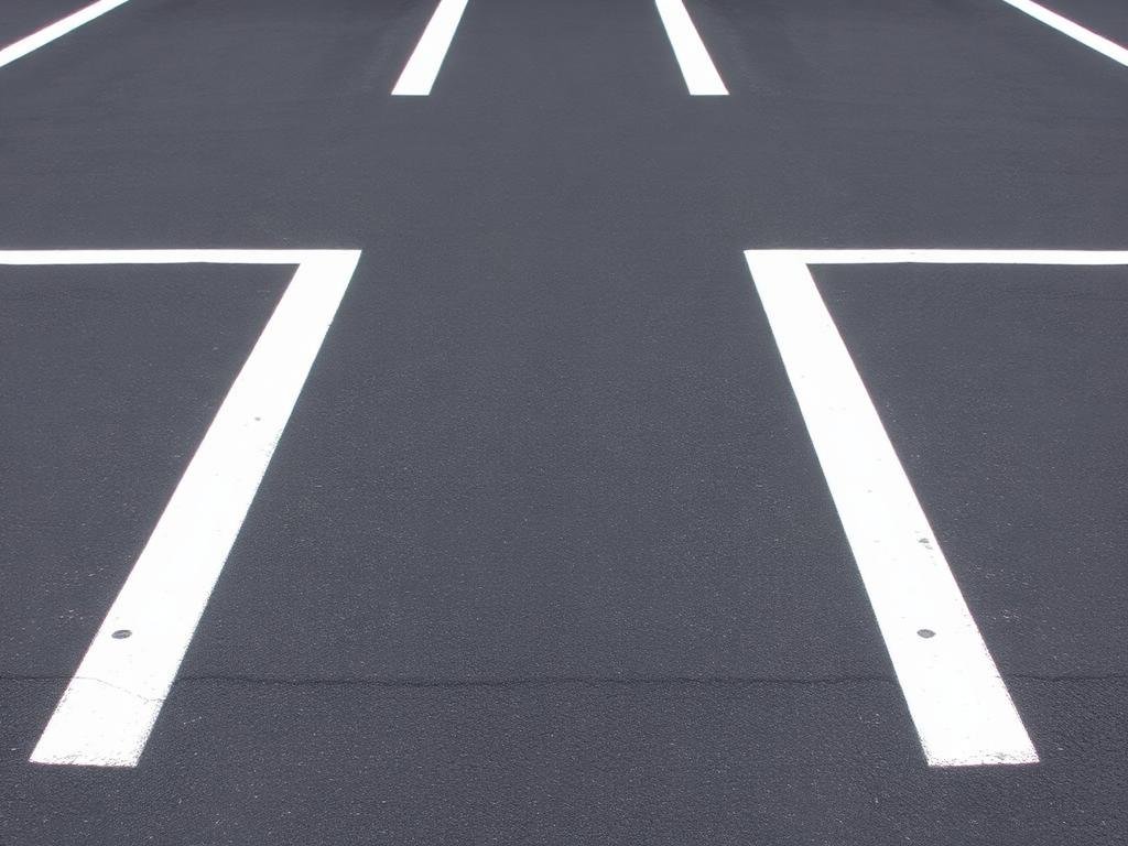 Crisp white parking stripes after restriping